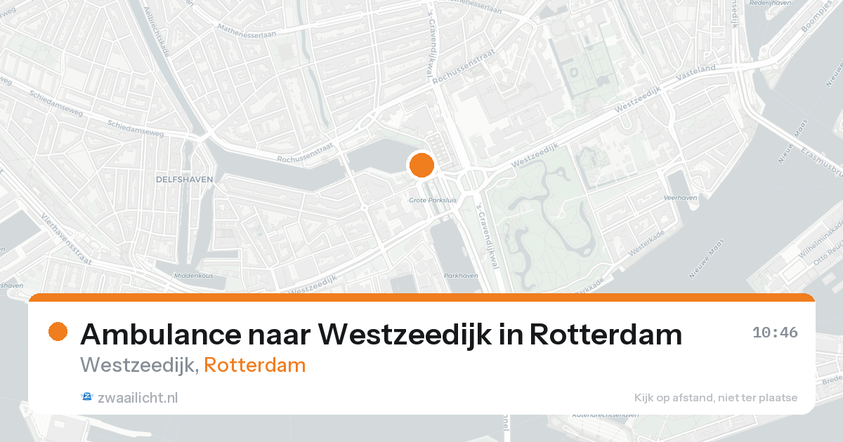 Ambulance naar Westzeedijk in Rotterdam — 15 aug 2026