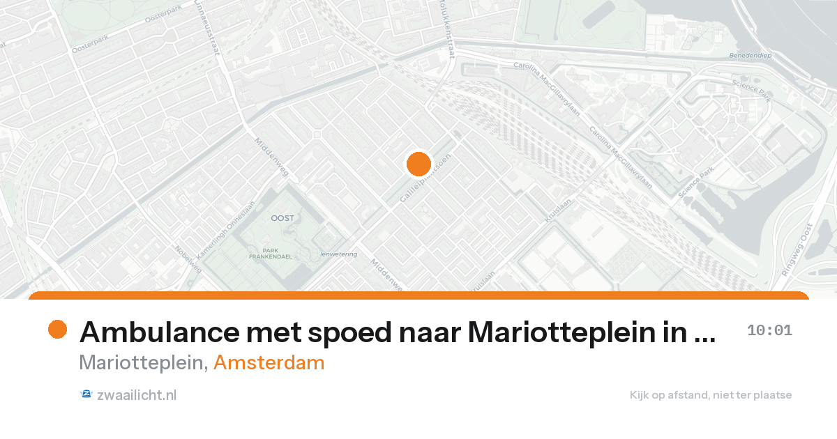 Ambulance met spoed naar Mariotteplein in Amsterdam — 24 aug 2026