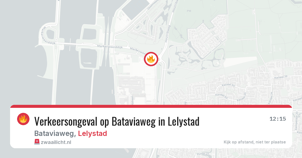 Verkeersongeval op Bataviaweg in Lelystad — 13 aug 2026