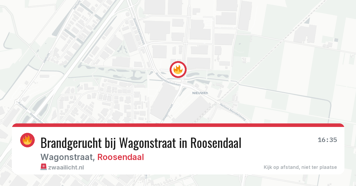Brandgerucht bij Wagonstraat in Roosendaal — 5 mei 2026