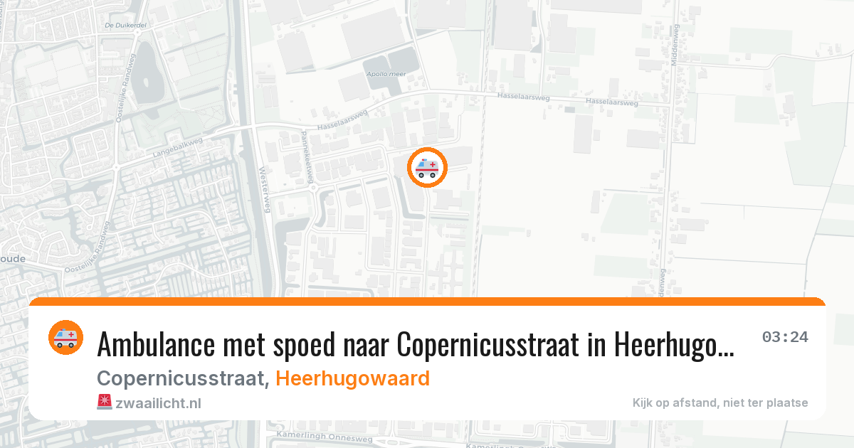 Ambulance met spoed naar Copernicusstraat in Heerhugowaard — 4 mei 2026
