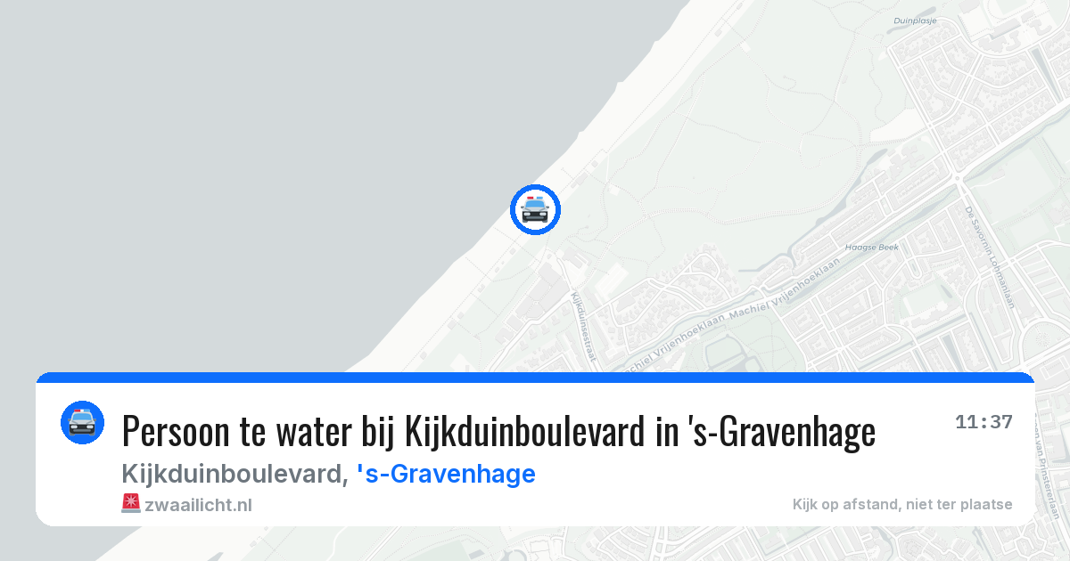 Persoon te water bij Kijkduinboulevard in 's-Gravenhage — 11 aug 2026
