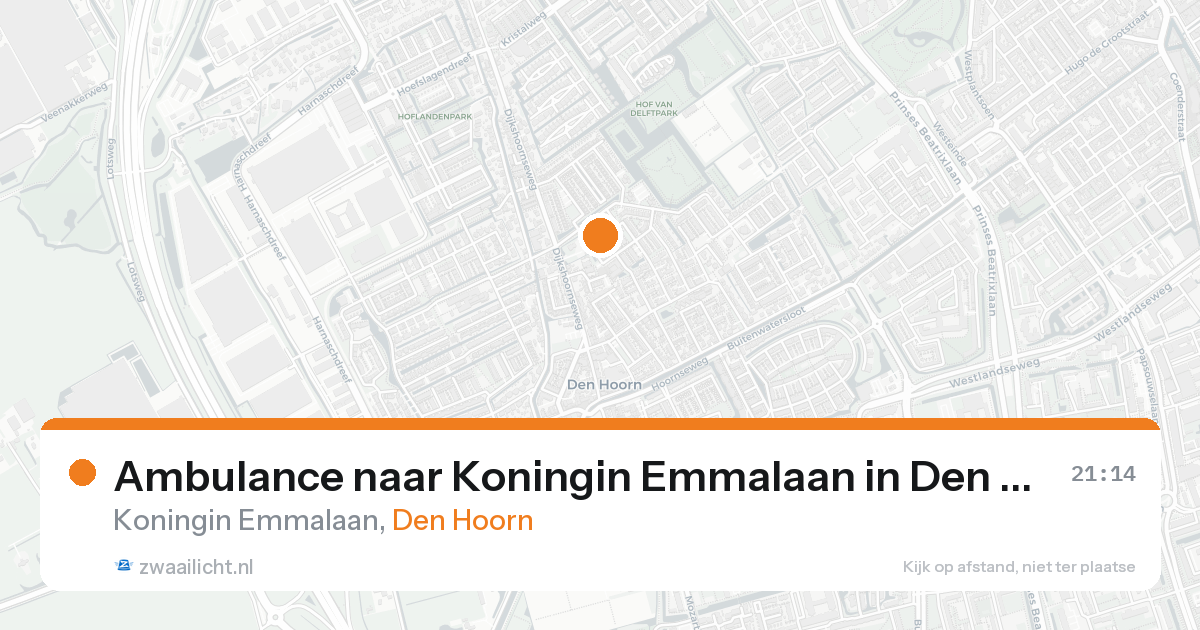 Ambulance naar Koningin Emmalaan in Den Hoorn — 19 aug 2026