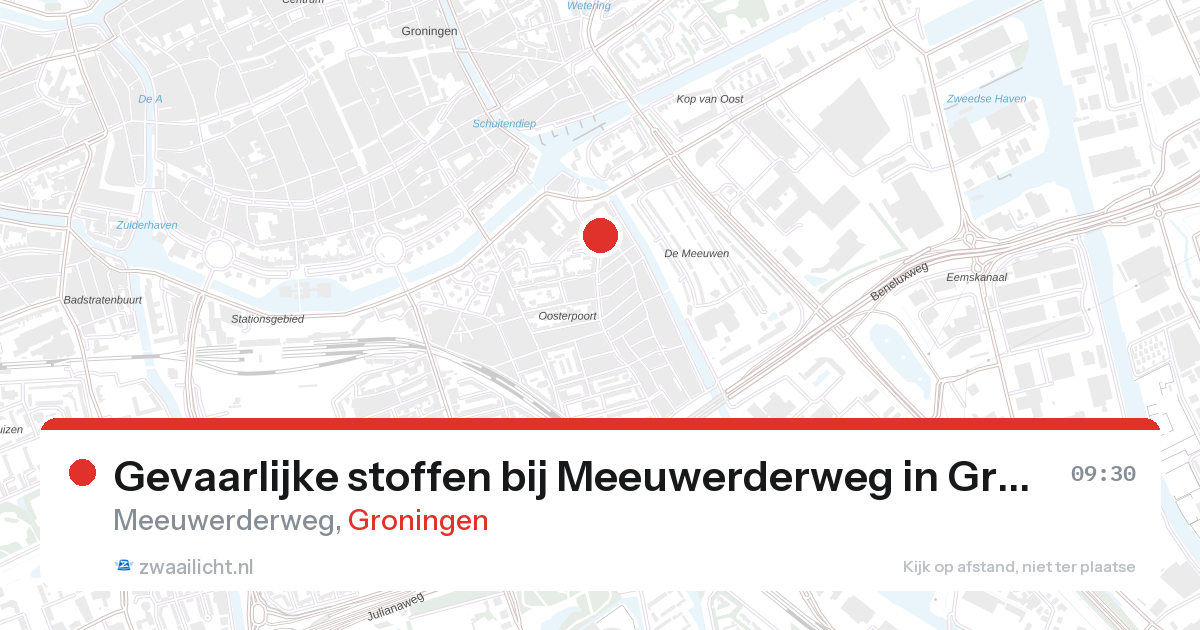 Gevaarlijke stoffen bij Meeuwerderweg in Groningen — 27 aug 2026