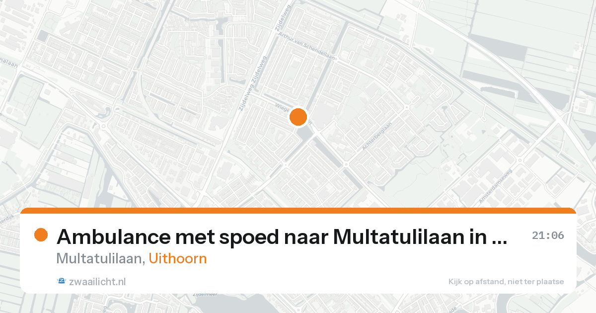 Ambulance met spoed naar Multatulilaan in Uithoorn — 24 aug 2026