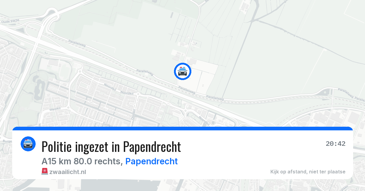 Politie ingezet in Papendrecht — 12 aug 2026 | 🚨 Zwaailicht.nl
