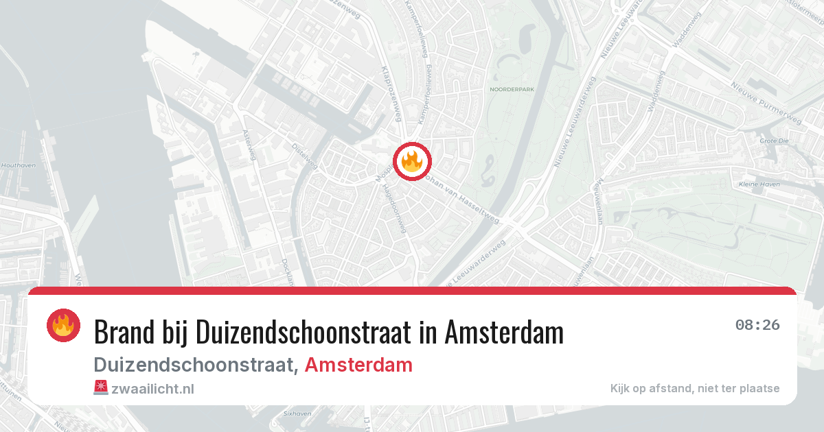 Brand bij Duizendschoonstraat in Amsterdam — 1 apr 2026