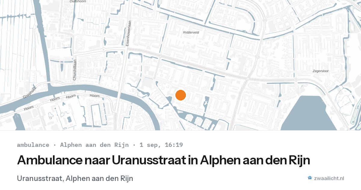 Ambulance naar Uranusstraat in Alphen aan den Rijn — 1 sep 2026