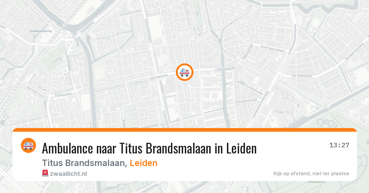 Ambulance naar Titus Brandsmalaan in Leiden — 12 aug 2026