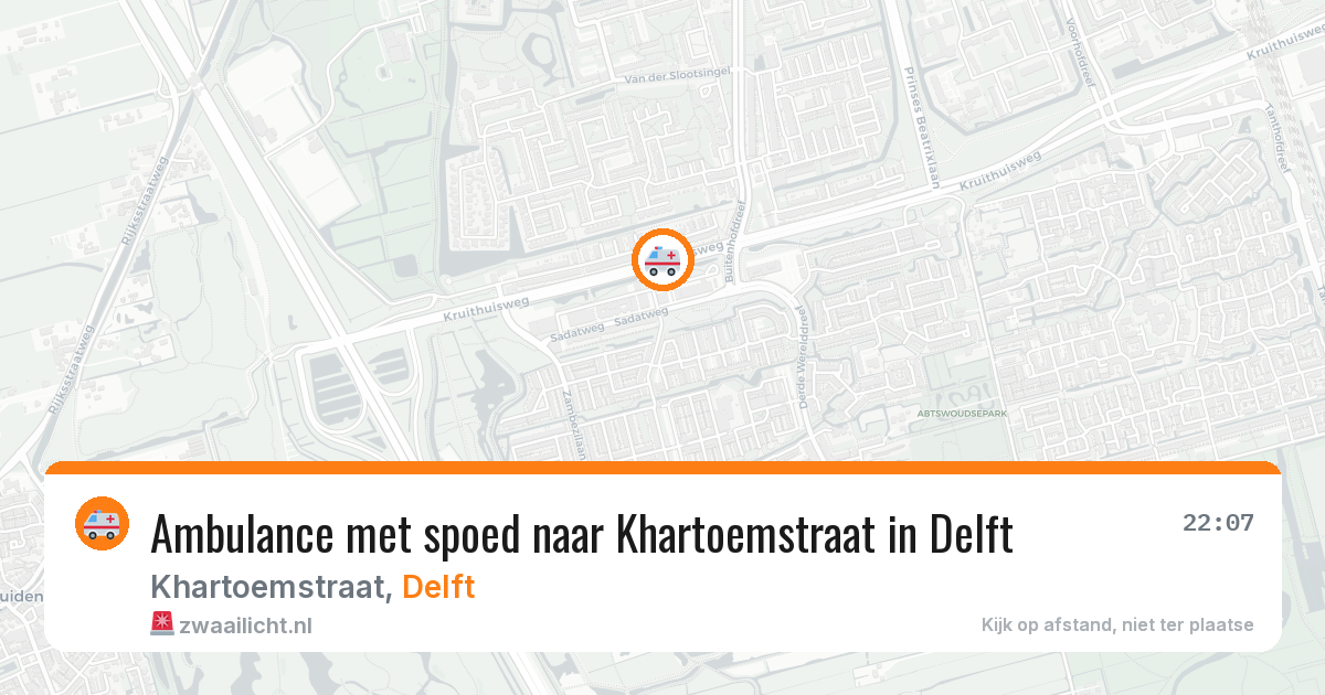Ambulance met spoed naar Khartoemstraat in Delft — 18 jul 2026