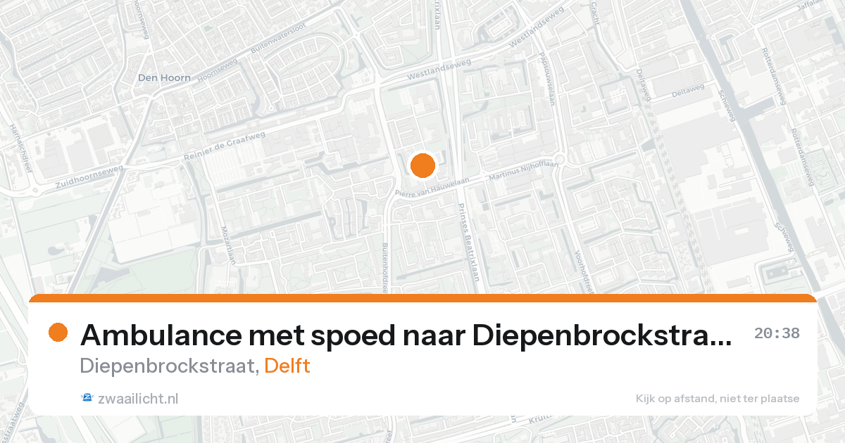Ambulance met spoed naar Diepenbrockstraat in Delft — 17 aug 2026