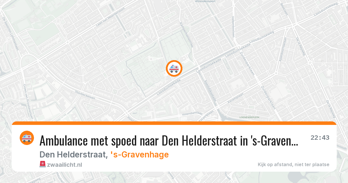 Ambulance met spoed naar Den Helderstraat in 's-Gravenhage — 20 apr 2026