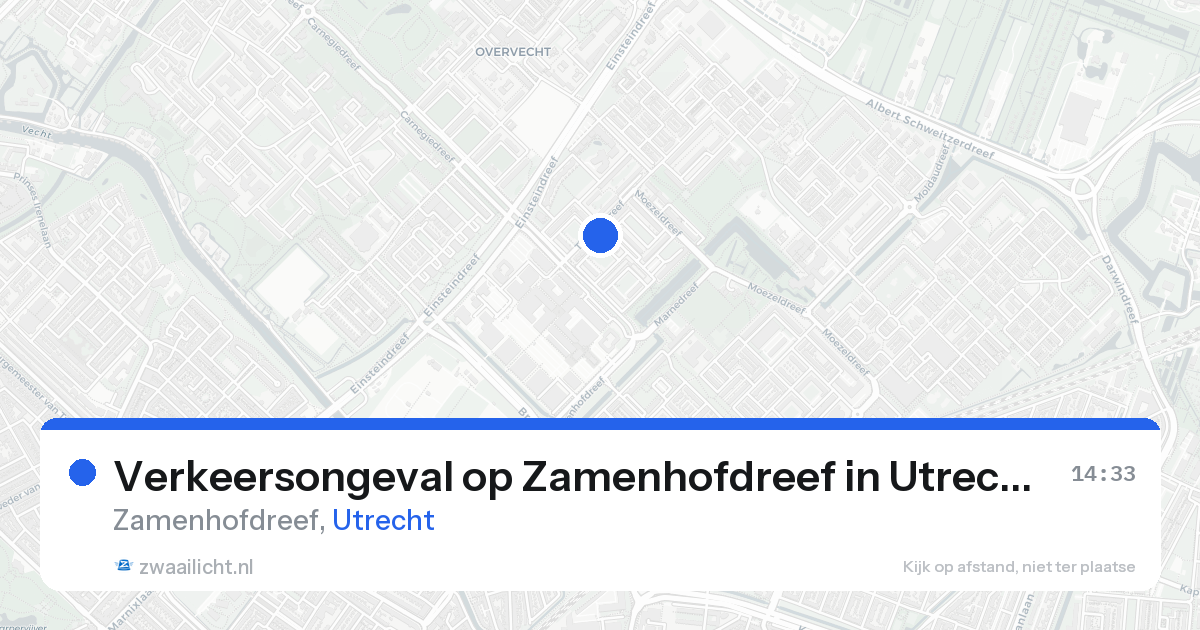 Verkeersongeval op Zamenhofdreef in Utrecht — 19 aug 2026