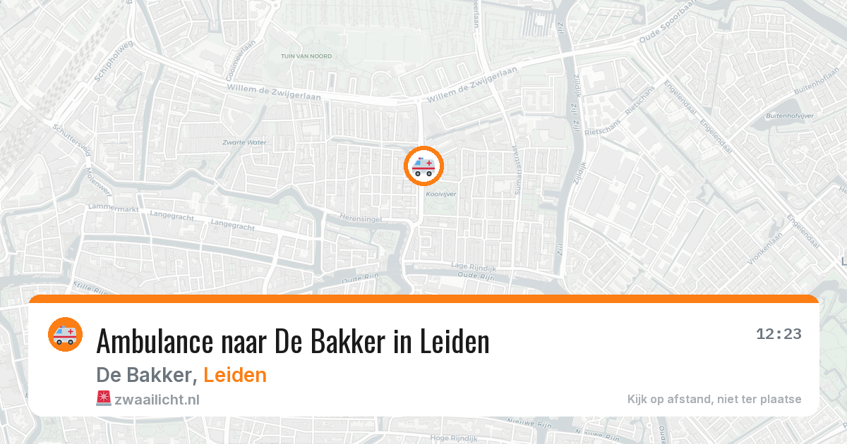 Ambulance naar De Bakker in Leiden — 8 aug 2026