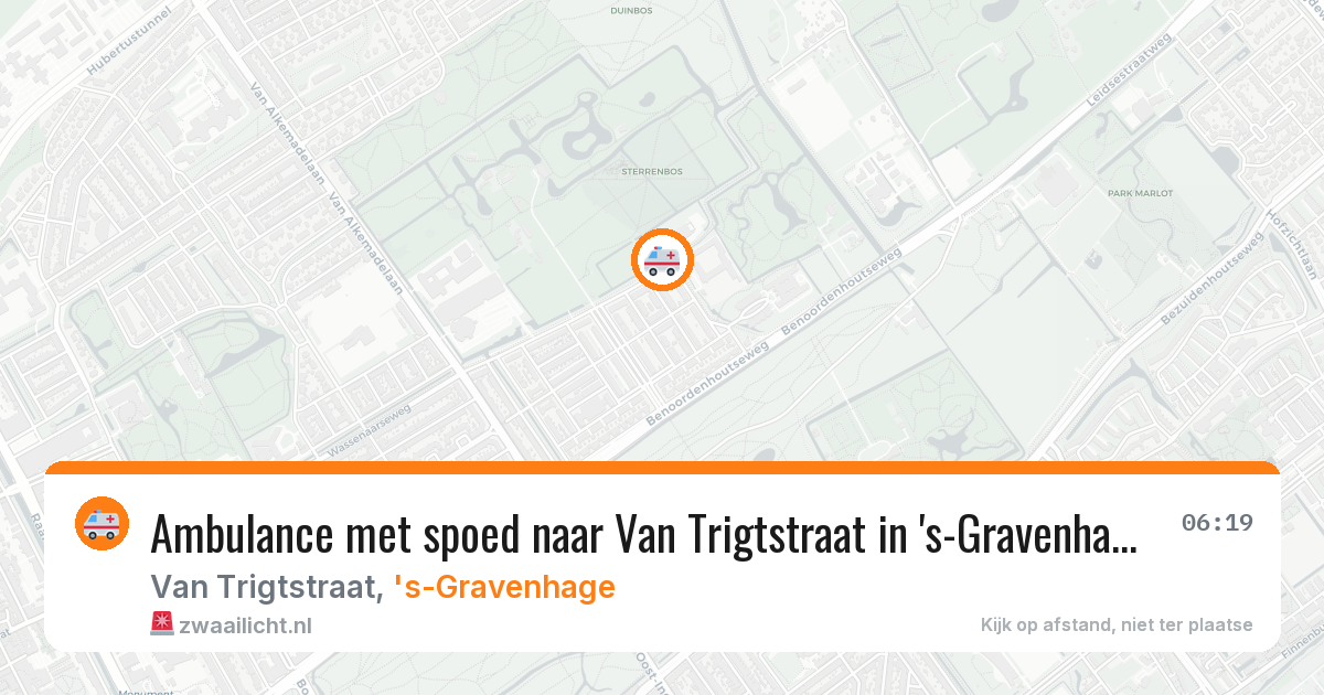 Ambulance met spoed naar Van Trigtstraat in 's-Gravenhage — 18 jul 2026