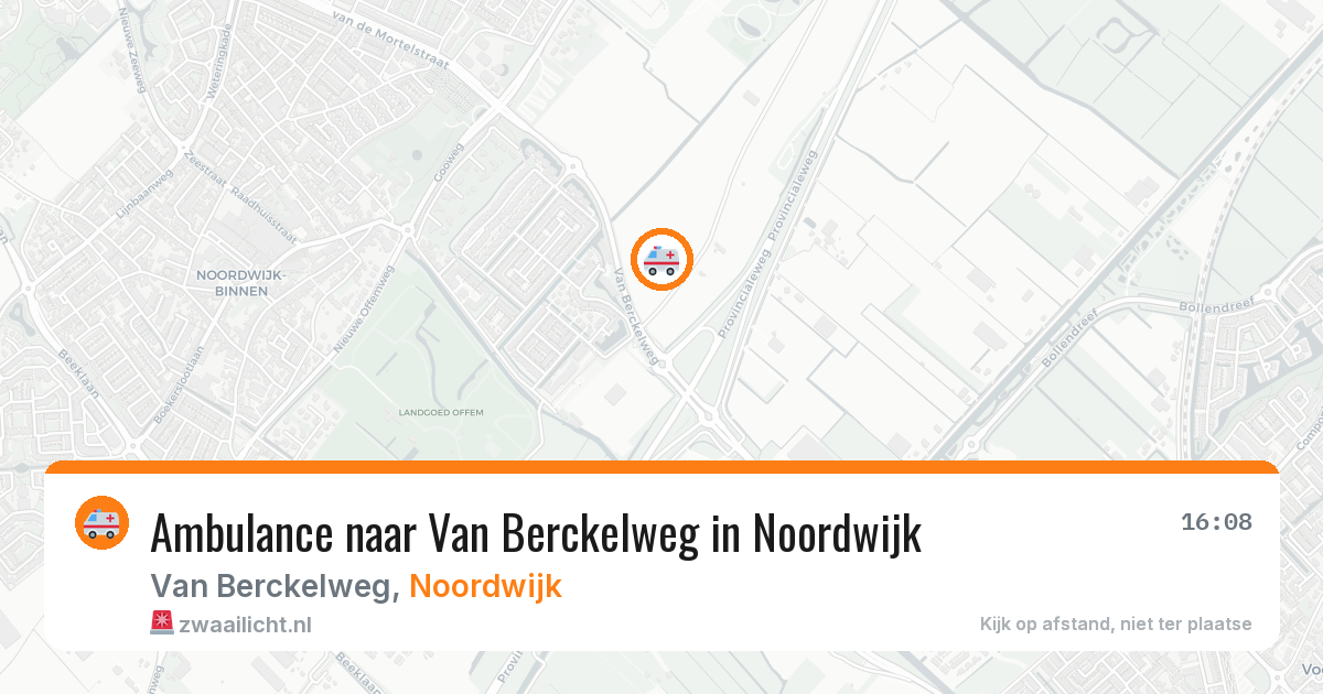 Ambulance naar Van Berckelweg in Noordwijk — 10 aug 2026