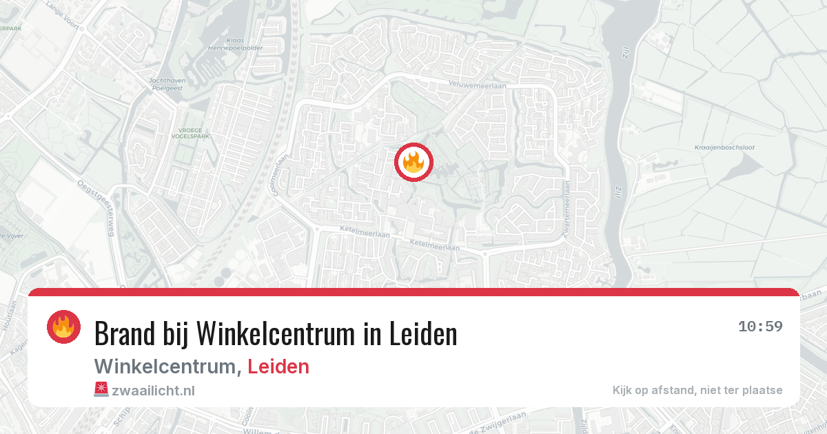 Brand bij Winkelcentrum in Leiden — 14 jun 2026