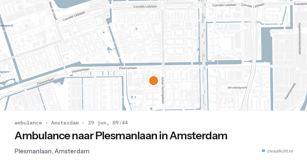 Ambulance naar Plesmanlaan in Amsterdam — 29 jun 2026