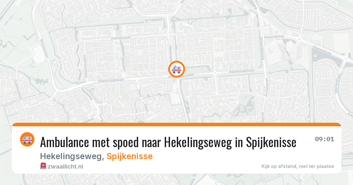 Ambulance met spoed naar Hekelingseweg in Spijkenisse — 19 mei 2026