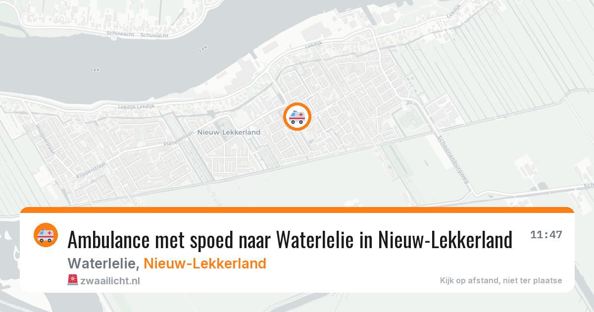 Ambulance met spoed naar Waterlelie in Nieuw-Lekkerland — 1 mei 2026