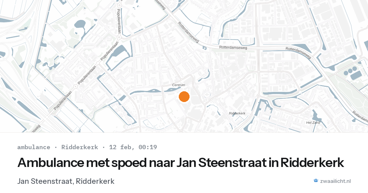 Ambulance met spoed naar Jan Steenstraat in Ridderkerk — 11 feb 2026