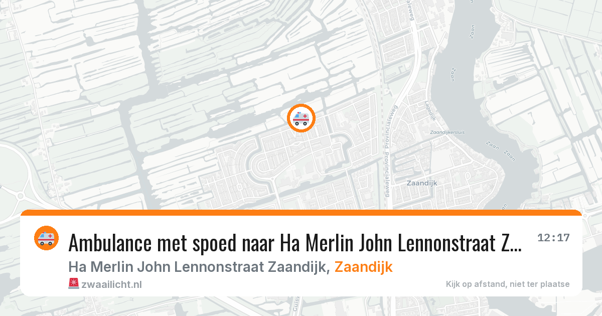 Ambulance met spoed naar Ha Merlin John Lennonstraat Zaandijk in Zaandijk — 13 apr 2026