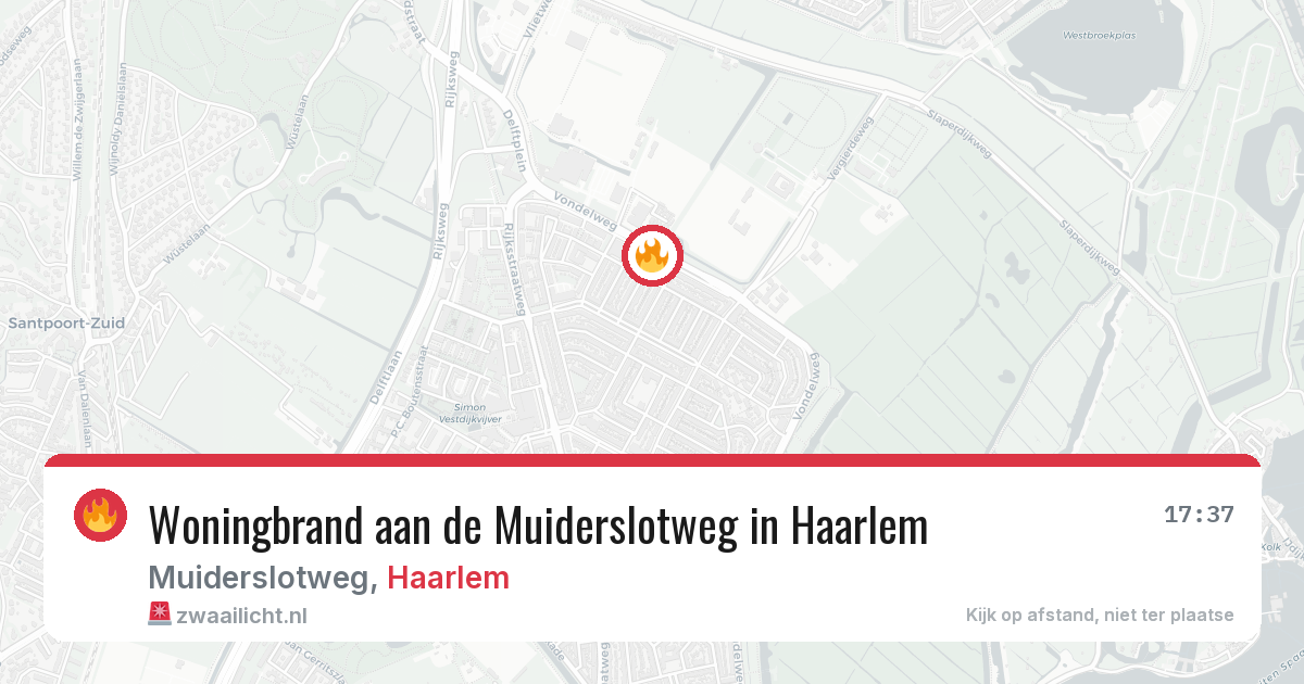 Woningbrand aan de Muiderslotweg in Haarlem — 11 aug 2026
