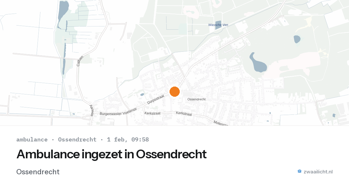 Ambulance ingezet in Ossendrecht — 1 feb 2026