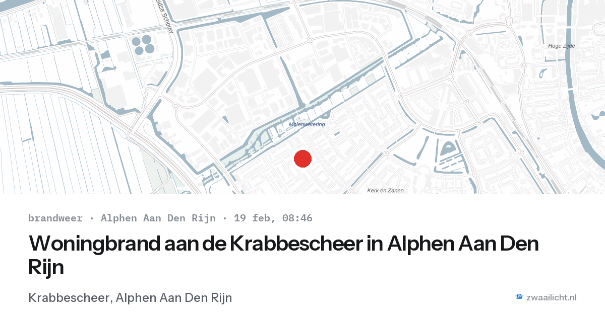 Woningbrand aan de Krabbescheer in Alphen Aan Den Rijn — 19 feb 2026