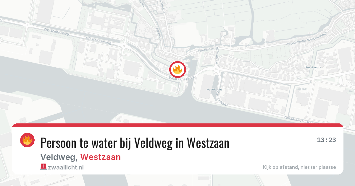 Persoon te water bij Veldweg in Westzaan — 25 feb 2026