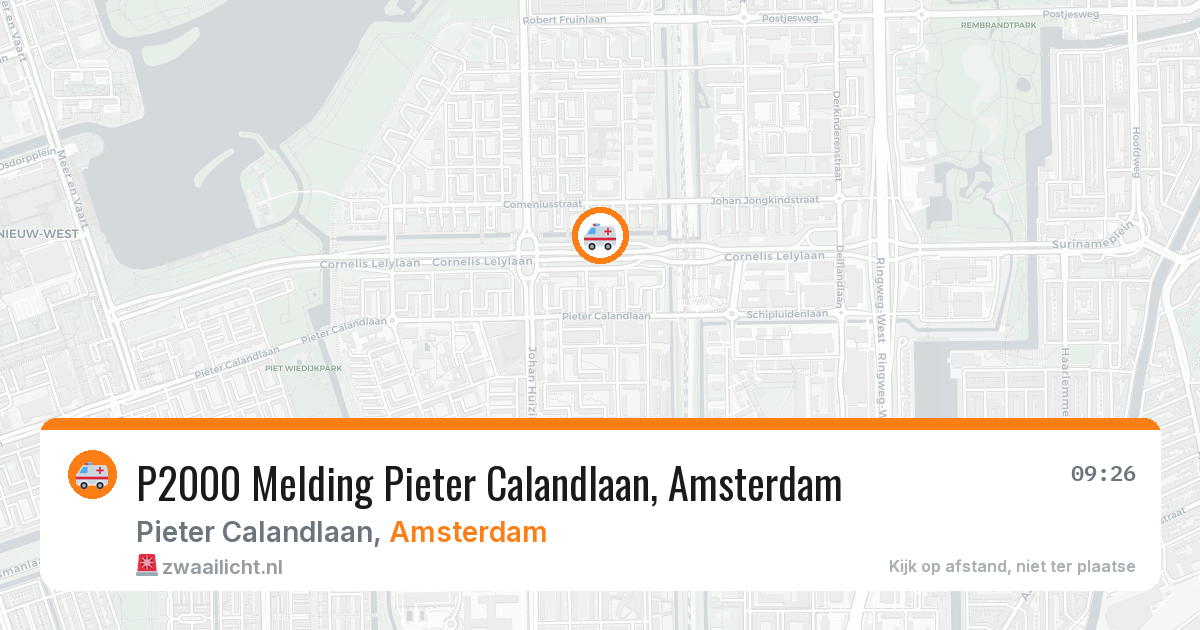 P2000 Melding Pieter Calandlaan, Amsterdam — 28 mrt 2026