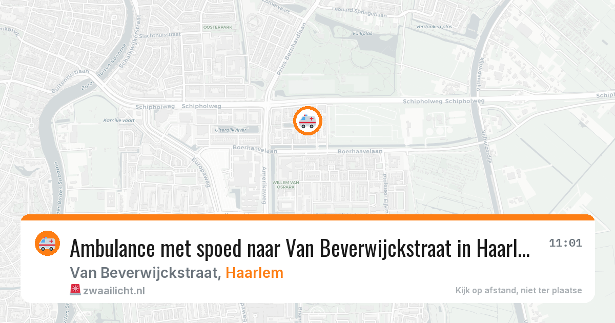 Ambulance met spoed naar Van Beverwijckstraat in Haarlem — 2 aug 2026