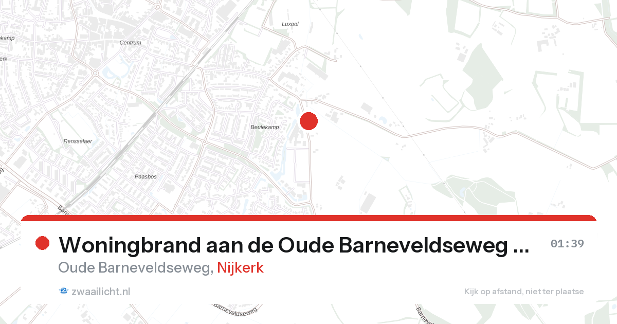 Woningbrand aan de Oude Barneveldseweg in Nijkerk — 27 aug 2026