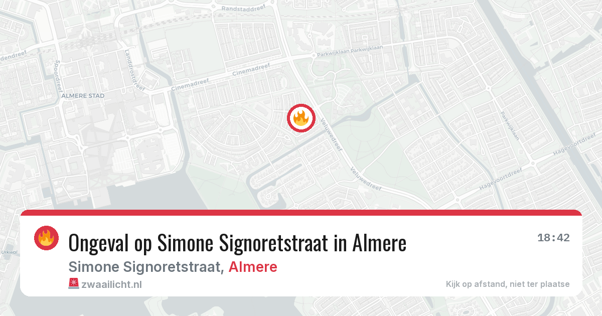 Ongeval op Simone Signoretstraat in Almere — 27 jul 2026