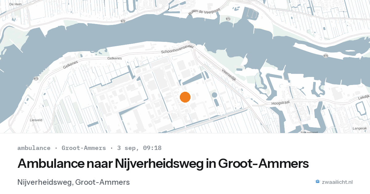 Ambulance naar Nijverheidsweg in Groot-Ammers — 3 sep 2026