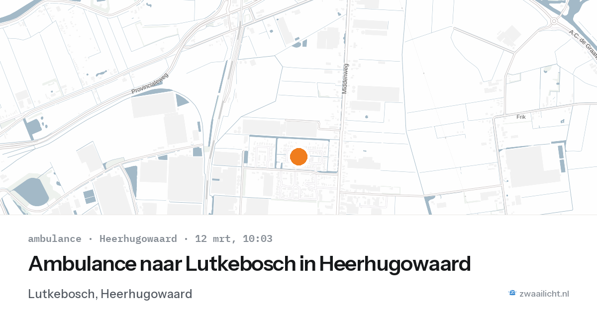 Ambulance naar Lutkebosch in Heerhugowaard — 12 mrt 2026