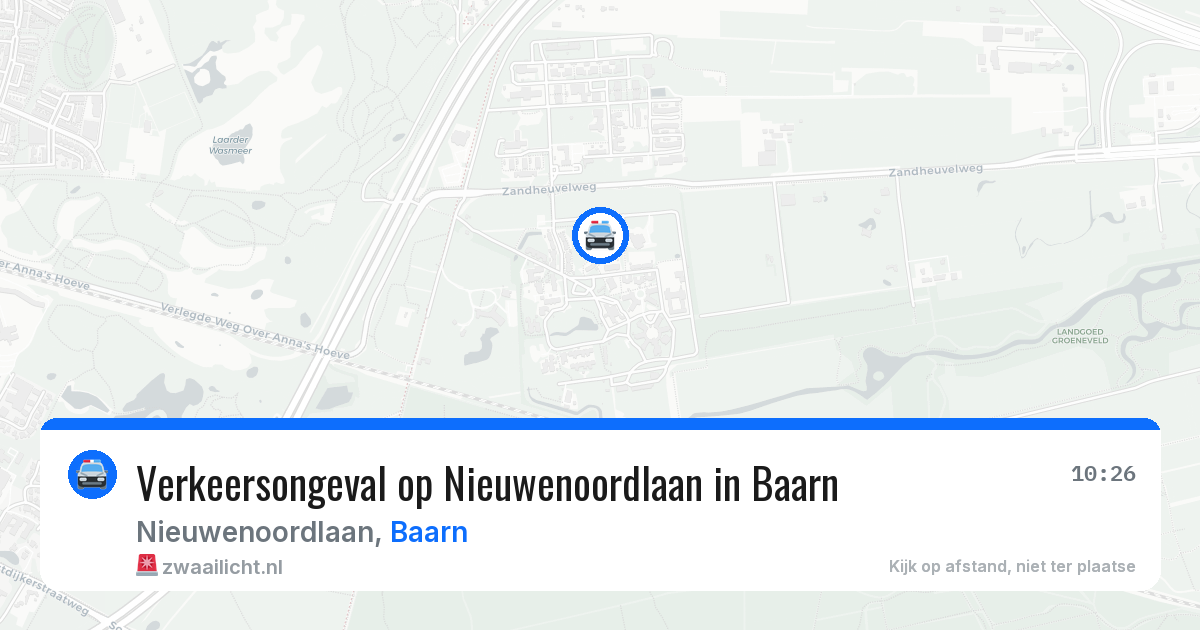 Verkeersongeval op Nieuwenoordlaan in Baarn — 29 jul 2026