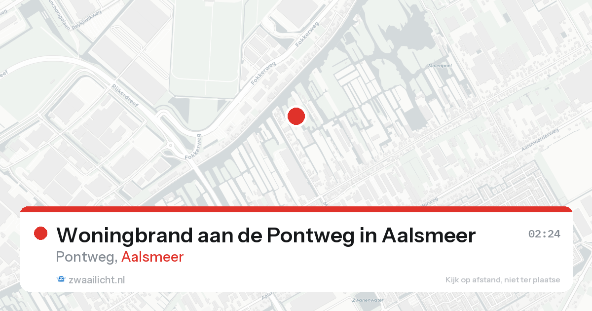 Woningbrand aan de Pontweg in Aalsmeer — 25 aug 2026