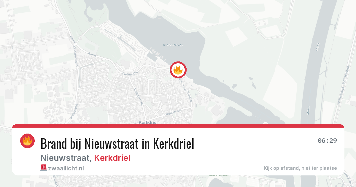 Brand bij Nieuwstraat in Kerkdriel — 4 aug 2026