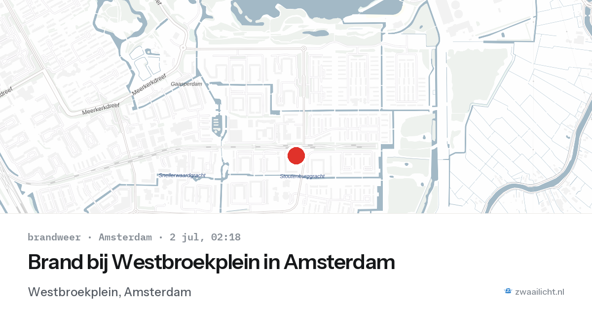 Brand bij Westbroekplein in Amsterdam — 2 jul 2026