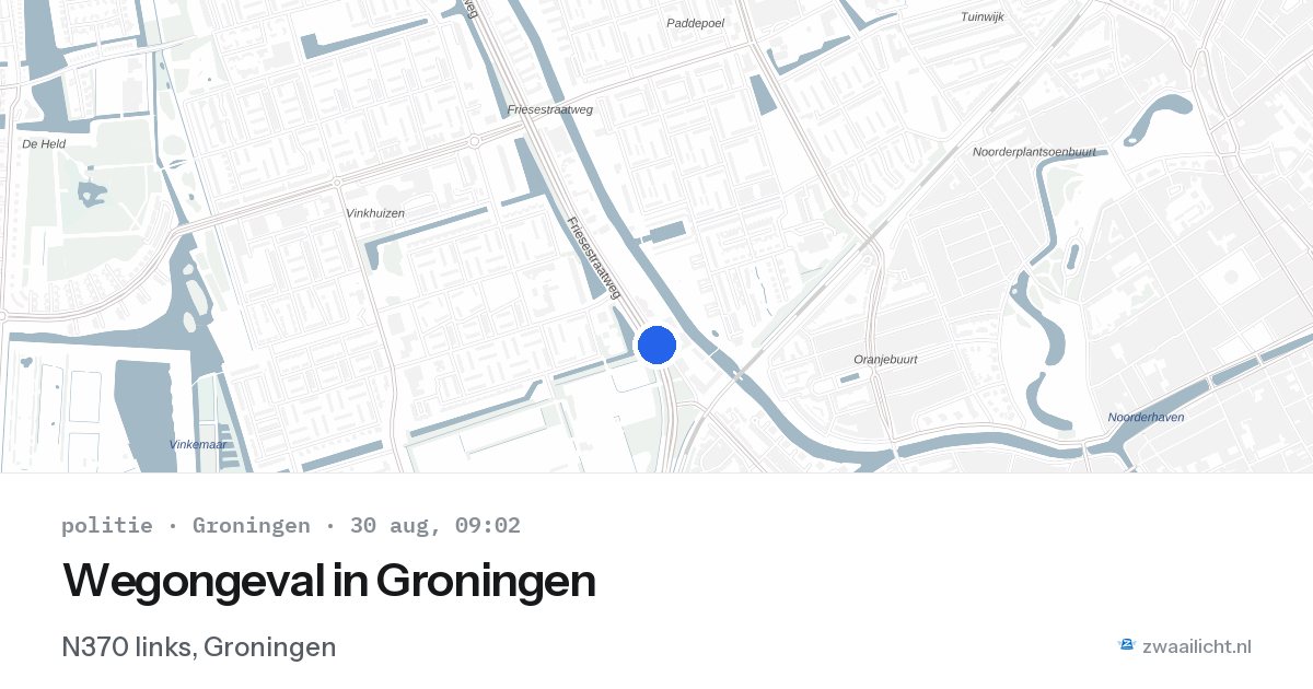 Wegongeval in Groningen — 30 aug 2026
