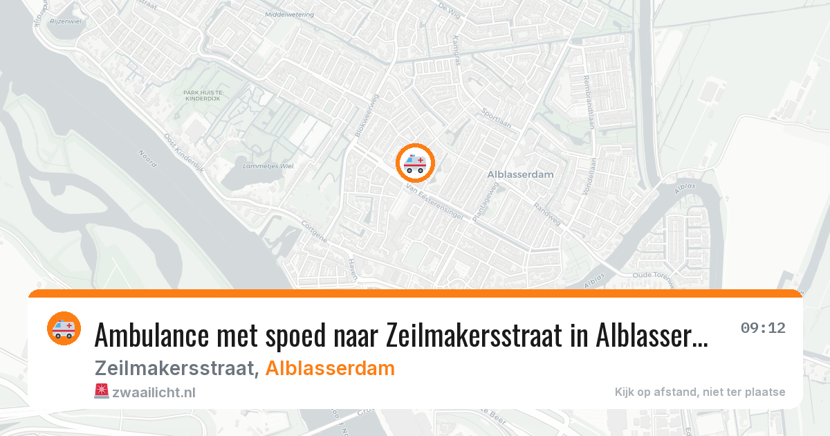 Ambulance met spoed naar Zeilmakersstraat in Alblasserdam — 22 apr 2026