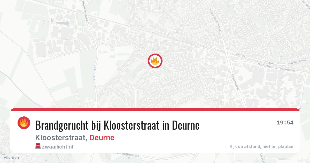 Brandgerucht bij Kloosterstraat in Deurne — 23 mei 2026