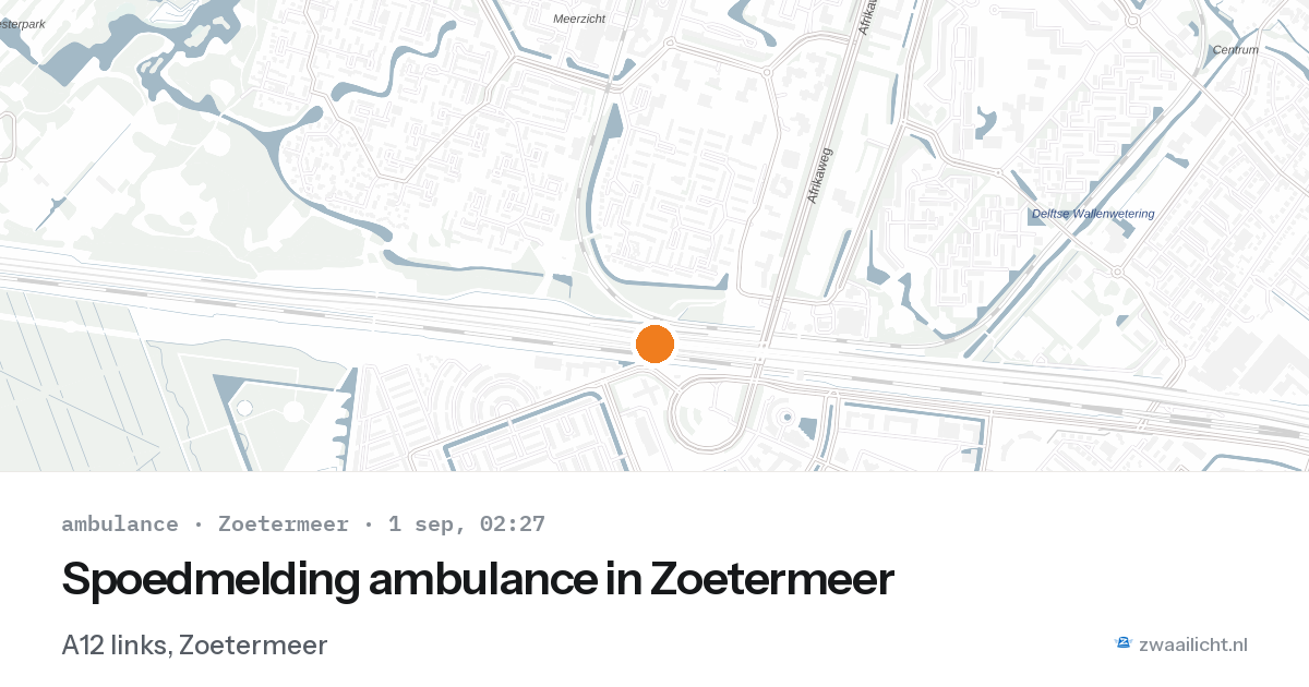 Spoedmelding ambulance in Zoetermeer — 1 sep 2026