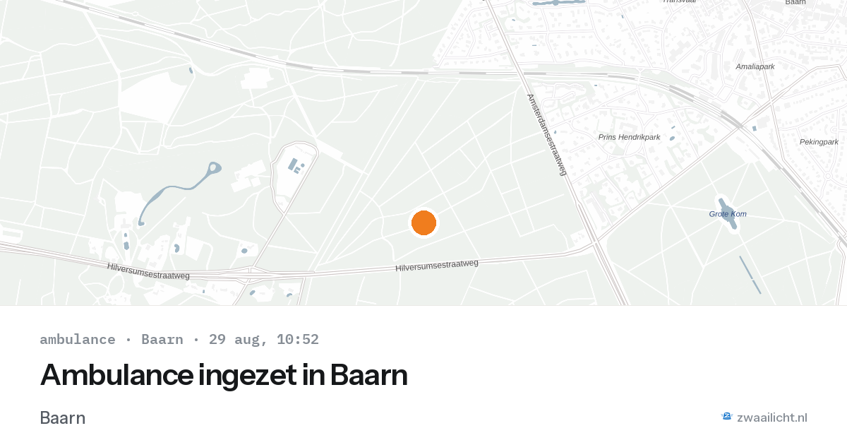 Ambulance ingezet in Baarn — 29 aug 2026