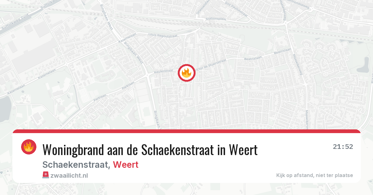 Woningbrand aan de Schaekenstraat in Weert — 7 jul 2026