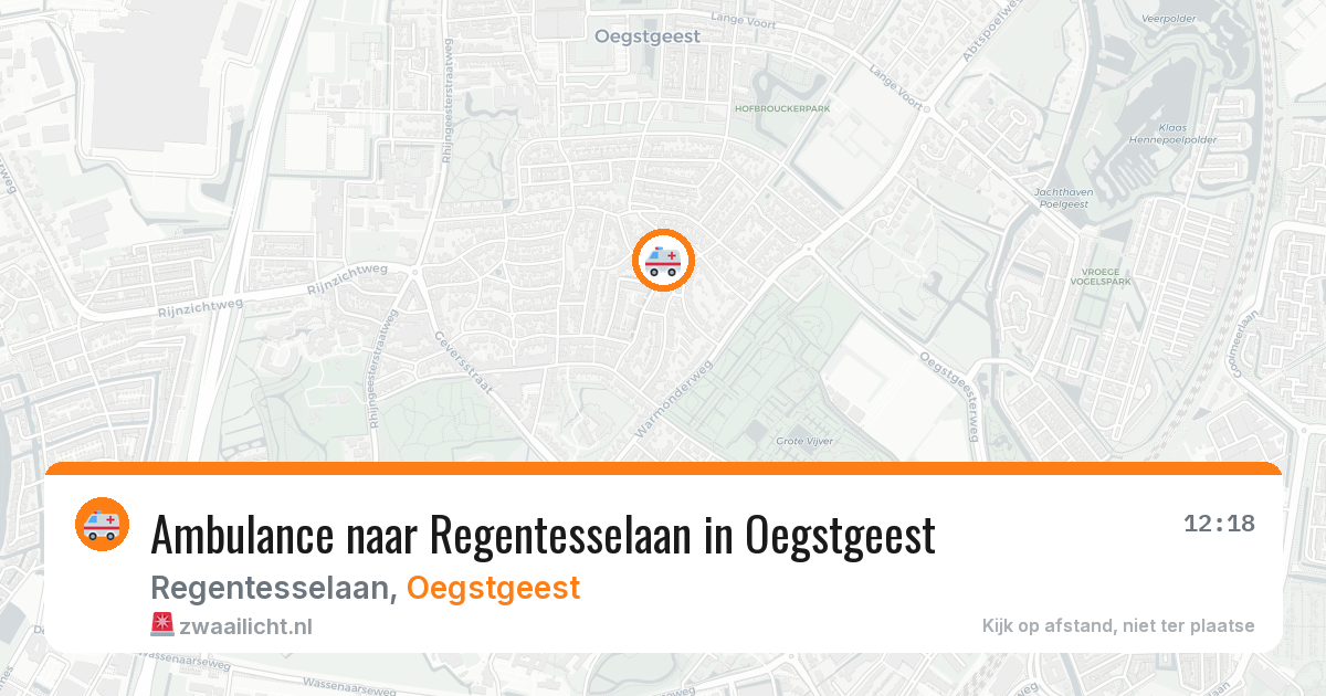 Ambulance naar Regentesselaan in Oegstgeest — 6 mei 2026