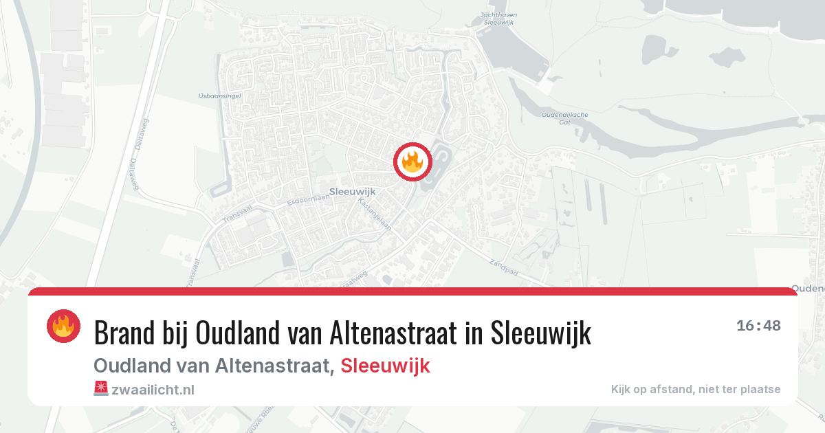 Brand bij Oudland van Altenastraat in Sleeuwijk — 13 jun 2026