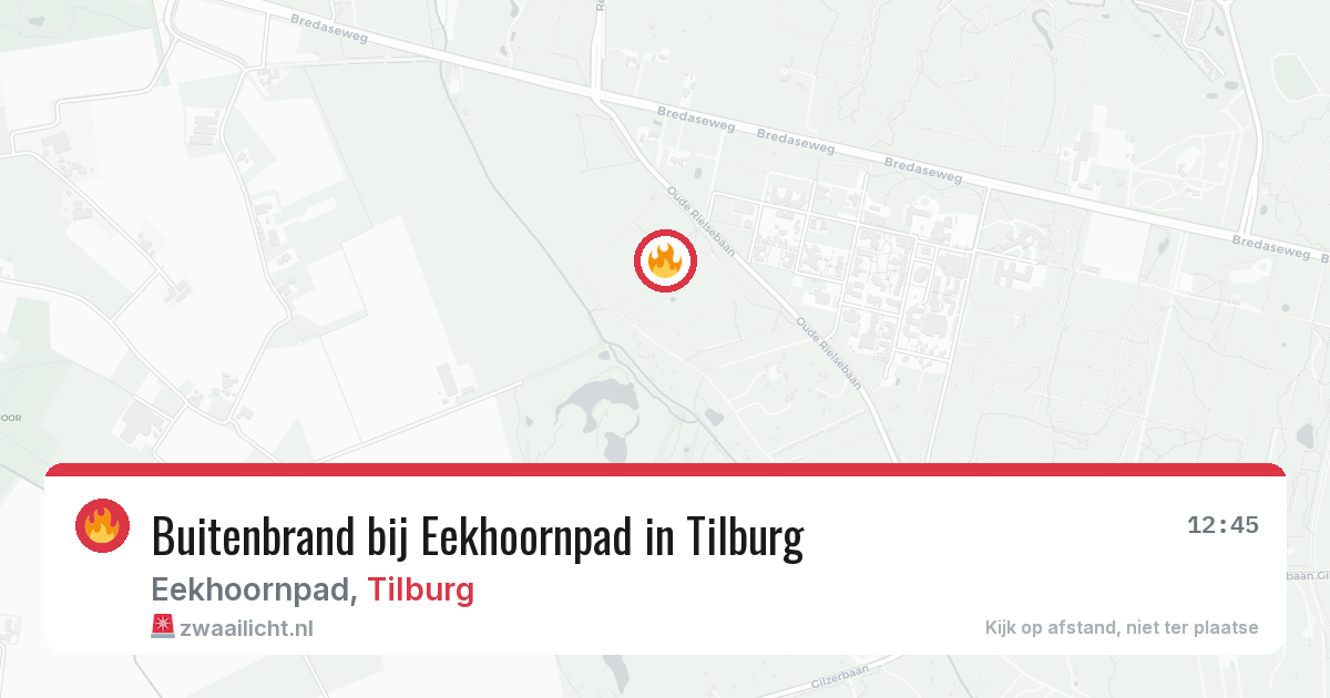 Buitenbrand bij Eekhoornpad in Tilburg — 7 jul 2026
