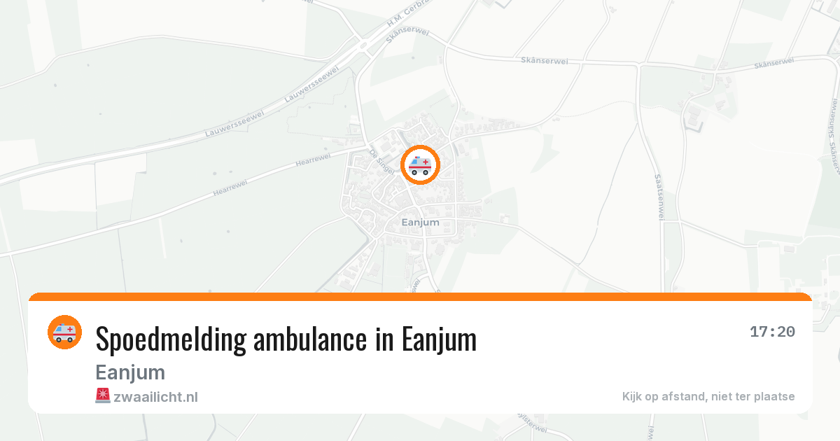 Spoedmelding ambulance in Eanjum — 29 jul 2026